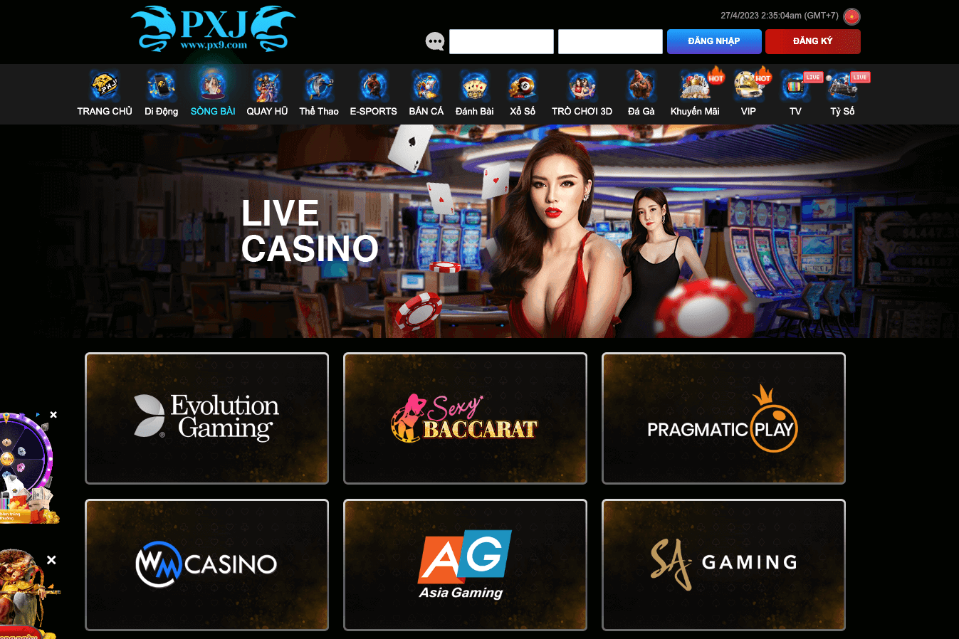 Hướng dẫn đăng ký và chơi game casino trực tuyến ăn tiền thật tại nhà cái PXJ Việt Nam 3